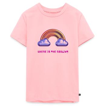 Waar is de kobold? Metallic regenboog - Tieners Premium Bio T-shirt - roze - Voor