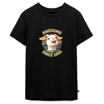 awesome Since 1933 - Humor 1933 Geburtstagsgeschenk - Teenager Premium Bio T-Shirt - Schwarz - Vorne - AI Model Teenager Male light (155cm)