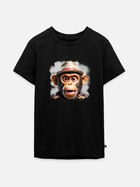 Affe X - Teenager Premium Bio T-Shirt - Schwarz