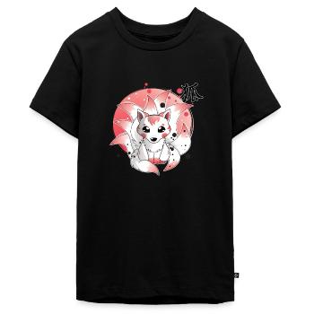 Ninetails, Fuchs, Kitsune - Teenager Premium Bio T-Shirt - Schwarz - Vorne - AI Model Teenager Male light (155cm)