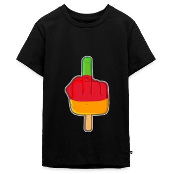 Lutschfinger Stinkefinger Flutschfinger Eis - Teenager Premium Bio T-Shirt - Schwarz - Vorne - AI Model Teenager Male light (155cm)