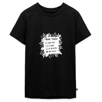 Meine Tante - Teenager Premium Bio T-Shirt - Schwarz - Vorne - AI Model Teenager Male light (155cm)