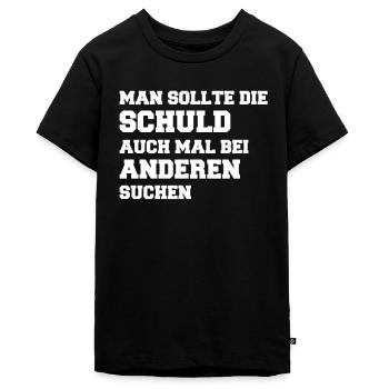 sprüche, lustige sprüche, lustige, humor, spruch - Teenager Premium Bio T-Shirt - Schwarz - Vorne - AI Model Teenager Male light (155cm)