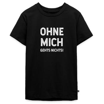 sprüche, lustige sprüche, lustige, humor, spruch - Teenager Premium Bio T-Shirt - Schwarz - Vorne - AI Model Teenager Male light (155cm)