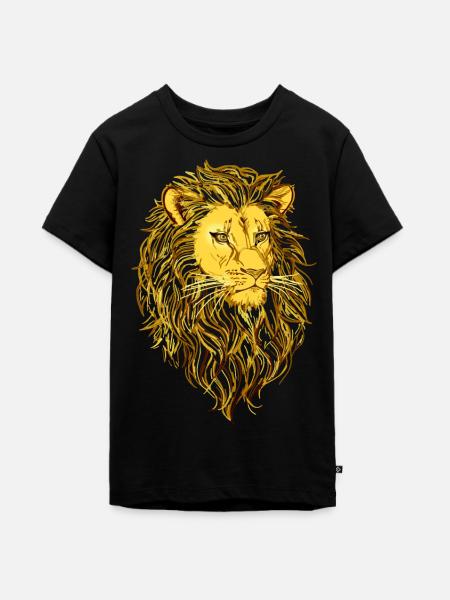 Löwenkopf - Teenager Premium Bio T-Shirt - Schwarz