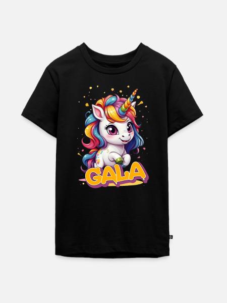GALA - Beautiful girl name with cute unicorn - Teenager Premium Organic T-Shirt - black