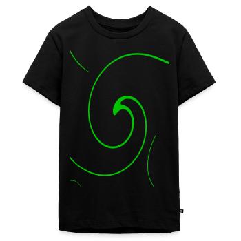 Neon spiraal - Tieners Premium Bio T-shirt - zwart - Voor - AI Model Teenager Male light (155cm)