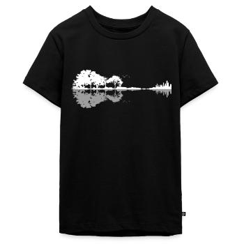 Natur Spiegelung Gitarre Shirt Band Musiker Shirt - Teenager Premium Bio T-Shirt - Schwarz - Vorne - AI Model Teenager Male light (155cm)