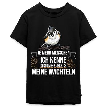 Wachtel Wachteln - Teenager Premium Bio T-Shirt - Schwarz - Vorne - AI Model Teenager Male light (155cm)