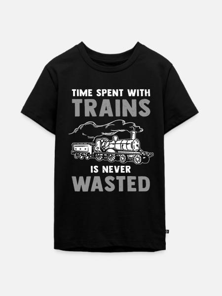Modellbahn Dampflok Lokführer - Teenager Premium Bio T-Shirt - Schwarz