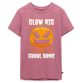 Citrouille lanterne Jack O d’Halloween - T-shirt Premium bio Ado - mauve - Devant - AI Model Teenager Male light (155cm)
