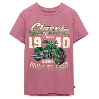 Motorcycle Bikers Motorbike Birthday Born In 1931 - Teenager Premium Organic T-Shirt - mauve - Front - AI Model Teenager Male light (155cm)