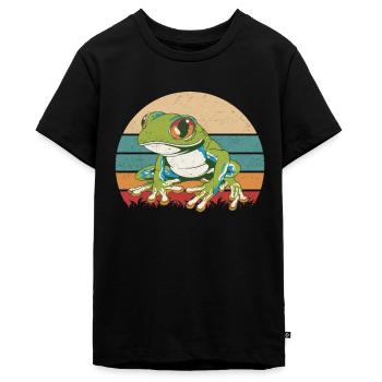 Frosch Rotaugenlaubfrosch Frösche Geschenk - Teenager Premium Bio T-Shirt - Schwarz - Vorne - AI Model Teenager Male light (155cm)