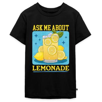 Limonade Zitronen Limonade Brause Stand Geschenk - Teenager Premium Bio T-Shirt - Schwarz - Vorne - AI Model Teenager Male light (155cm)