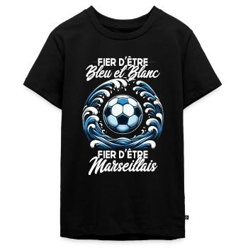 Marseille Supporter Humour Foot Cadeau Supporter - T-shirt Premium bio Ado - noir - Devant - AI Model Teenager Male light (155cm)