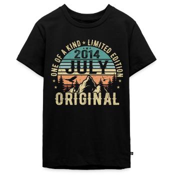 Juli 2014 Geburtstag Juli 2014 Geburtstagsgeschenk - Teenager Premium Bio T-Shirt - Schwarz - Vorne - AI Model Teenager Male light (155cm)