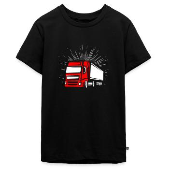 LKW - Teenager Premium Bio T-Shirt - Schwarz - Vorne - AI Model Teenager Male light (155cm)