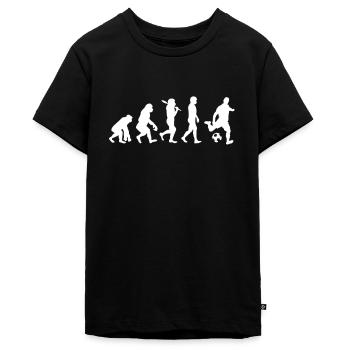 Football T-shirt Evolution du football - T-shirt Premium bio Ado - noir - Devant - AI Model Teenager Male light (155cm)