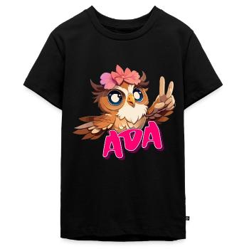 ADA - Beautiful Girl Name with Cute OWL - Teenager Premium Organic T-Shirt - black - Front - AI Model Teenager Male light (155cm)