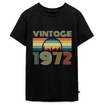 Vintage 1972 Birthday Retro Vintage Gift - Teenager Premium Organic T-Shirt - black - Front - AI Model Teenager Male light (155cm)