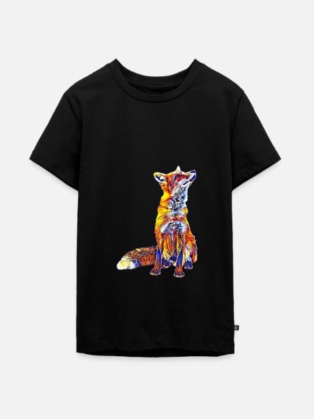 Fuchs - Teenager Premium Bio T-Shirt - Schwarz