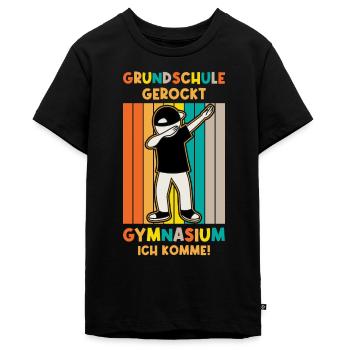 Grundschulabschluss Gymnasium Einschulung 5 Klasse - Teenager Premium Bio T-Shirt - Schwarz - Vorne - AI Model Teenager Male light (155cm)