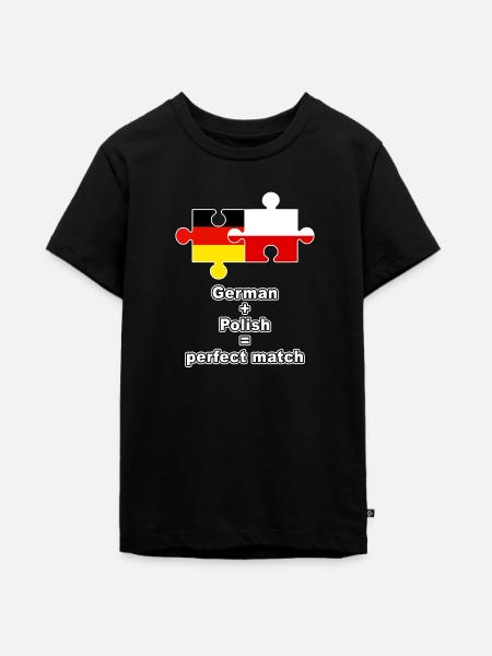 German Polish Puzzle - Teenager Premium Bio T-Shirt - Schwarz