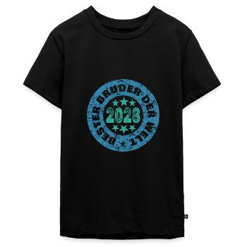 2028 - Teenager Premium Bio T-Shirt - Schwarz - Vorne - AI Model Teenager Male light (155cm)