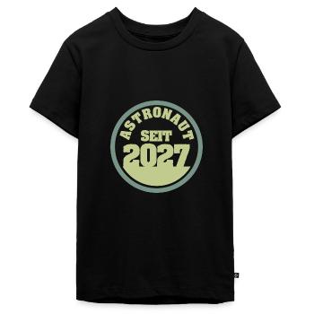 2027 - Teenager Premium Organic T-Shirt - black - Front - AI Model Teenager Male light (155cm)