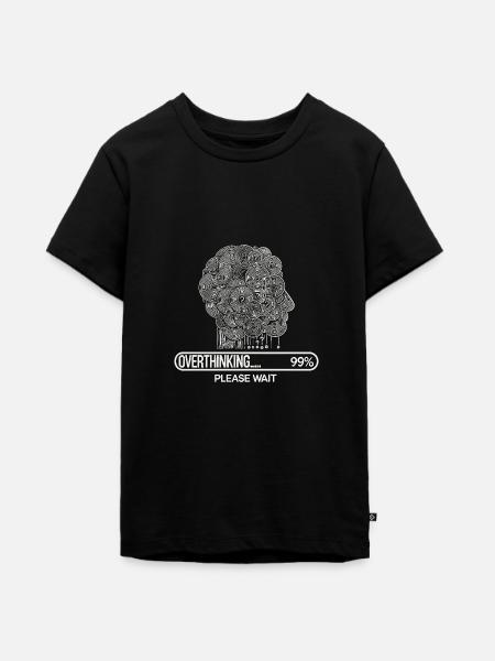 Overthinking - Bitte warten - Teenager Premium Bio T-Shirt - Schwarz
