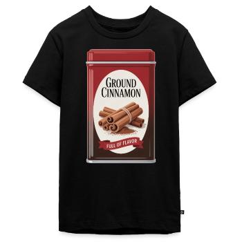 Ground Cinnamon Zimt Full Of Flavor - Teenager Premium Bio T-Shirt - Schwarz - Vorne - AI Model Teenager Male light (155cm)