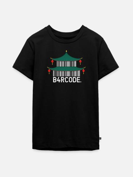 B4RCODE. Chinese Temple - Teenager Premium Bio T-Shirt - Schwarz