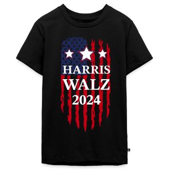 Harris Walz 2024 Election Kamala Harris Tim Walz W - Teenager Premium Organic T-Shirt - black - Front - AI Model Teenager Male light (155cm)