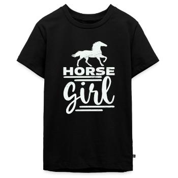 Horse Girl - Teenager Premium Bio T-Shirt - Schwarz - Vorne - AI Model Teenager Male light (155cm)