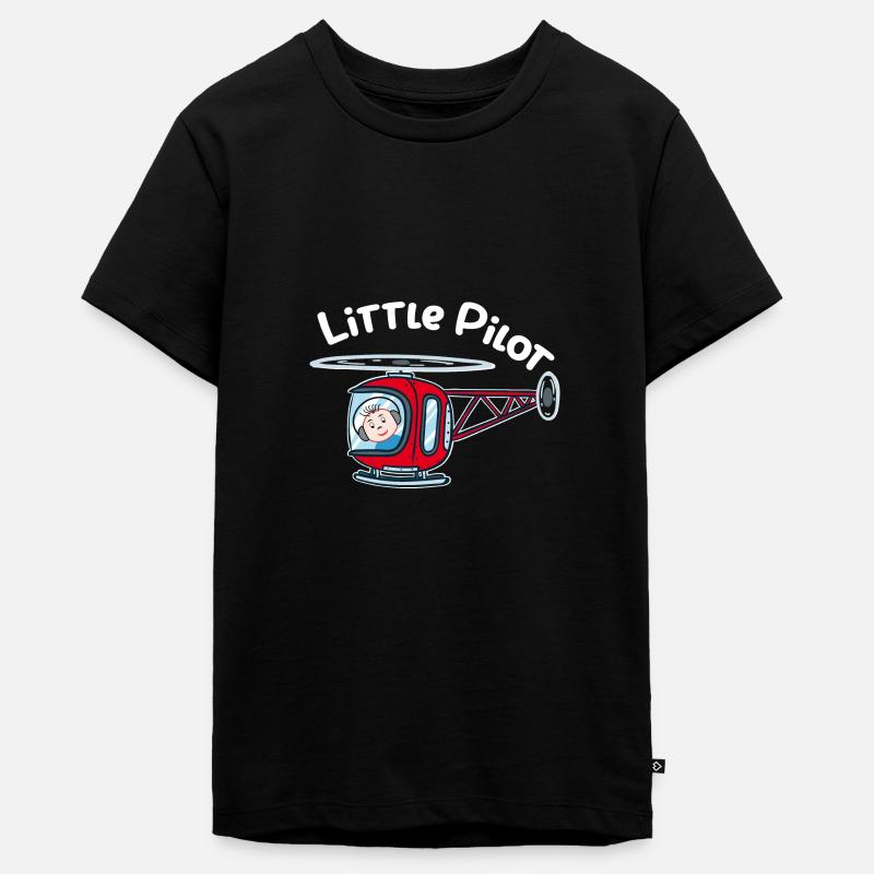 Petit pilote d’hélicoptère pilote d’hélicoptère - T-shirt Premium bio Ado - noir
