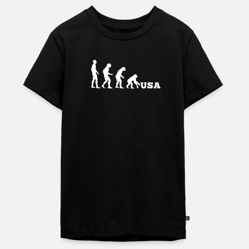 États-Unis Evolution à l’envers - T-shirt Premium bio Ado - noir