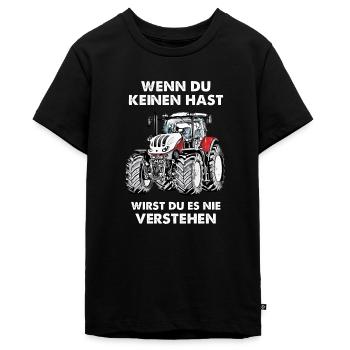 LANDWIRT MASCHINEN TRECKER EKG TRAKTOREN - Teenager Premium Bio T-Shirt - Schwarz - Vorne - AI Model Teenager Male light (155cm)