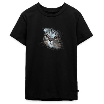 cat - Teenager Premium Organic T-Shirt - black - Front - AI Model Teenager Male light (155cm)
