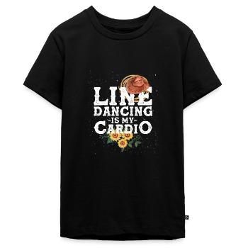 Linedance - Teenager Premium Bio T-Shirt - Schwarz - Vorne - AI Model Teenager Male light (155cm)