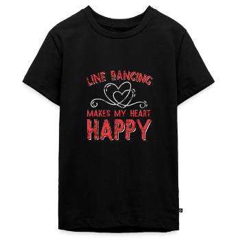 Linedance - Teenager Premium Bio T-Shirt - Schwarz - Vorne - AI Model Teenager Male light (155cm)