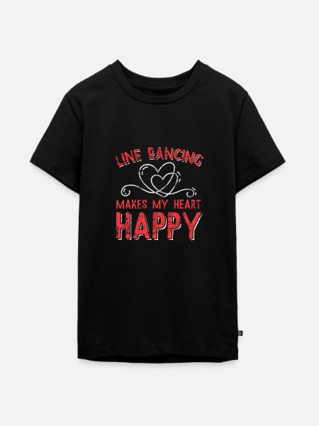 Linedance - Teenager Premium Bio T-Shirt - Schwarz