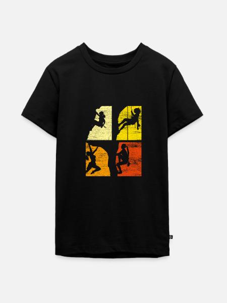 Klettern Mädchen Bergsteiger - Teenager Premium Bio T-Shirt - Schwarz
