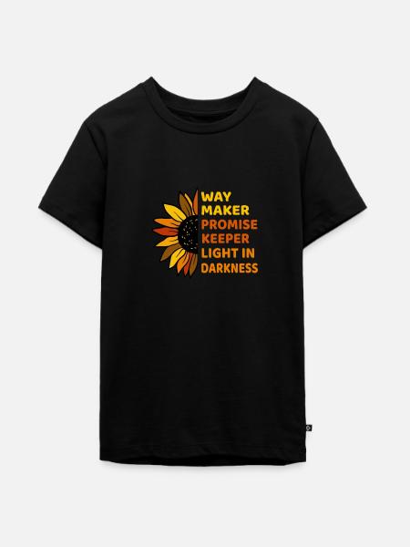 Waymaker & Christliche Kleidung - Teenager Premium Bio T-Shirt - Schwarz