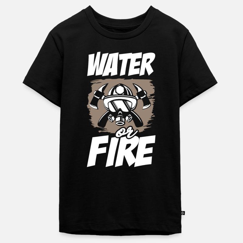 Pompier de l’eau ou du feu - T-shirt Premium bio Ado - noir