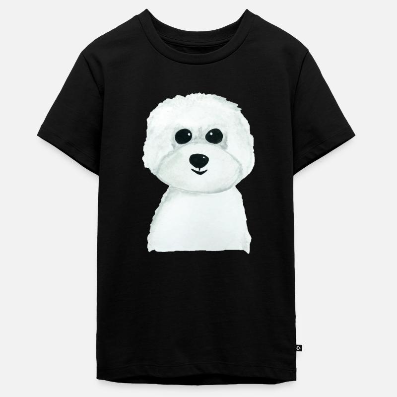 Bichon chien - T-shirt Premium bio Ado - noir