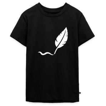 Feder - Teenager Premium Bio T-Shirt - Schwarz - Vorne - AI Model Teenager Male light (155cm)