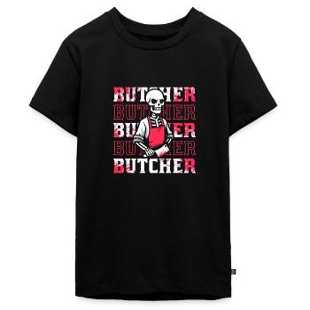 Fleischer Metzger Schlachter - Teenager Premium Bio T-Shirt - Schwarz - Vorne - AI Model Teenager Male light (155cm)