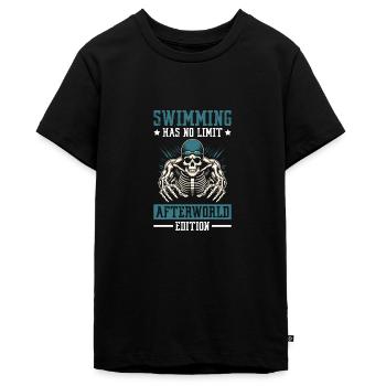 Schwimmen Schwimmer Skelett - Teenager Premium Bio T-Shirt - Schwarz - Vorne - AI Model Teenager Male light (155cm)