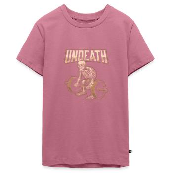 Weightlifting Weightlifting Skeleton Undeath - Teenager Premium Organic T-Shirt - mauve - Front - AI Model Teenager Male light (155cm)