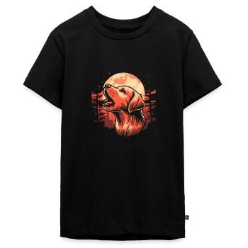 Hurlement de la lune du Labrador - T-shirt Premium bio Ado - noir - Devant - AI Model Teenager Male light (155cm)